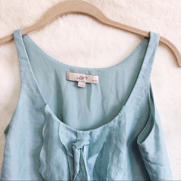 LOFT Teal Bow Tie Tank Top - Picture 5 of 8